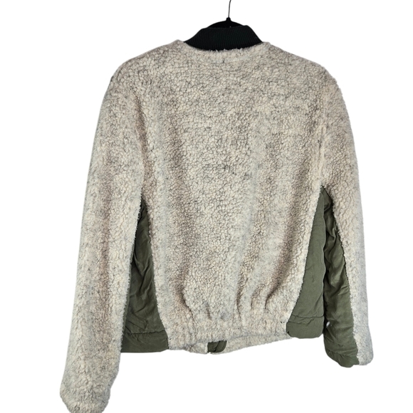We The Free People rivington sherpa khaki zip jacket - Picture 3 of 12